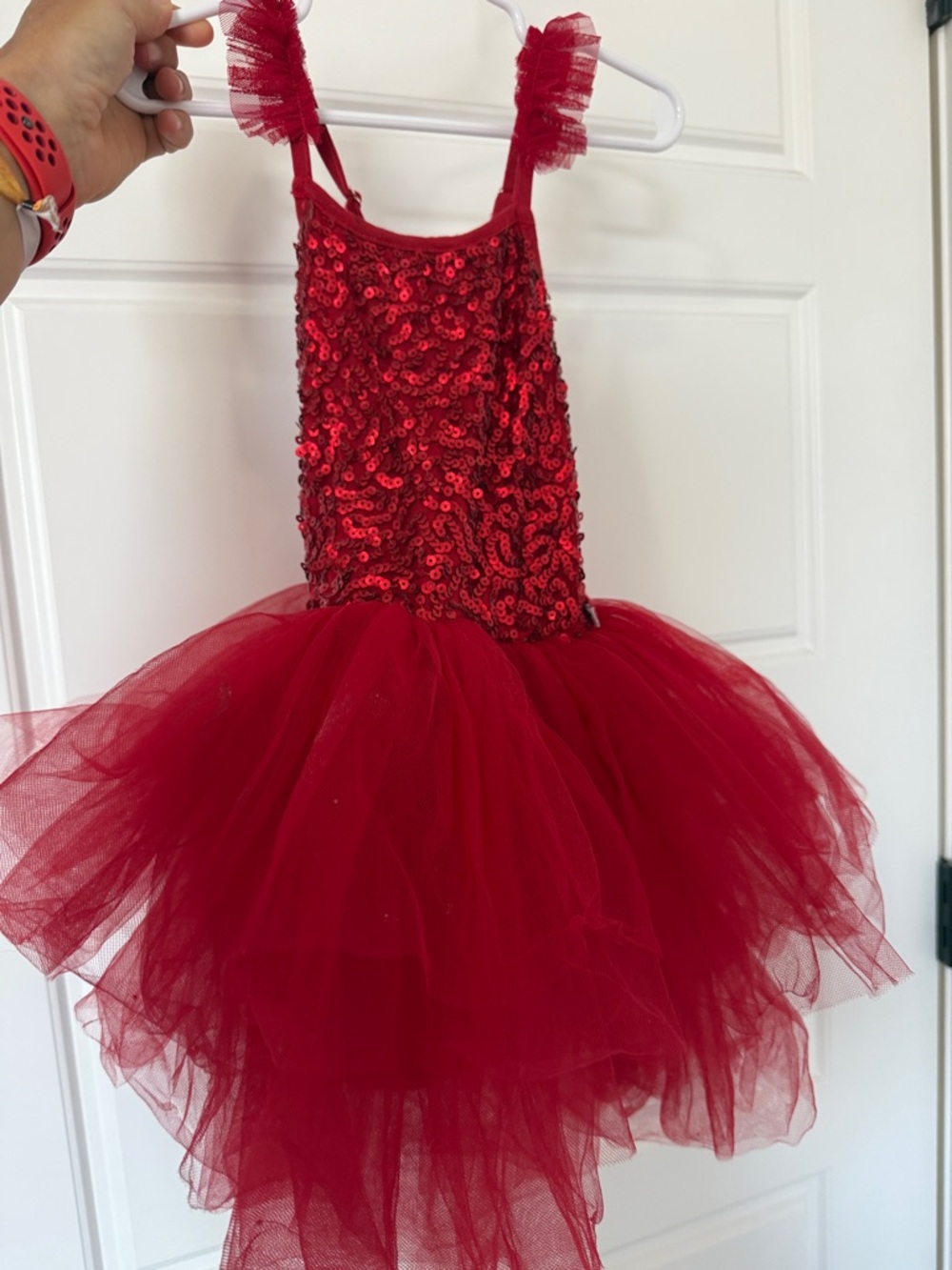 Red Sequin Tulle Dance Costume for Girls